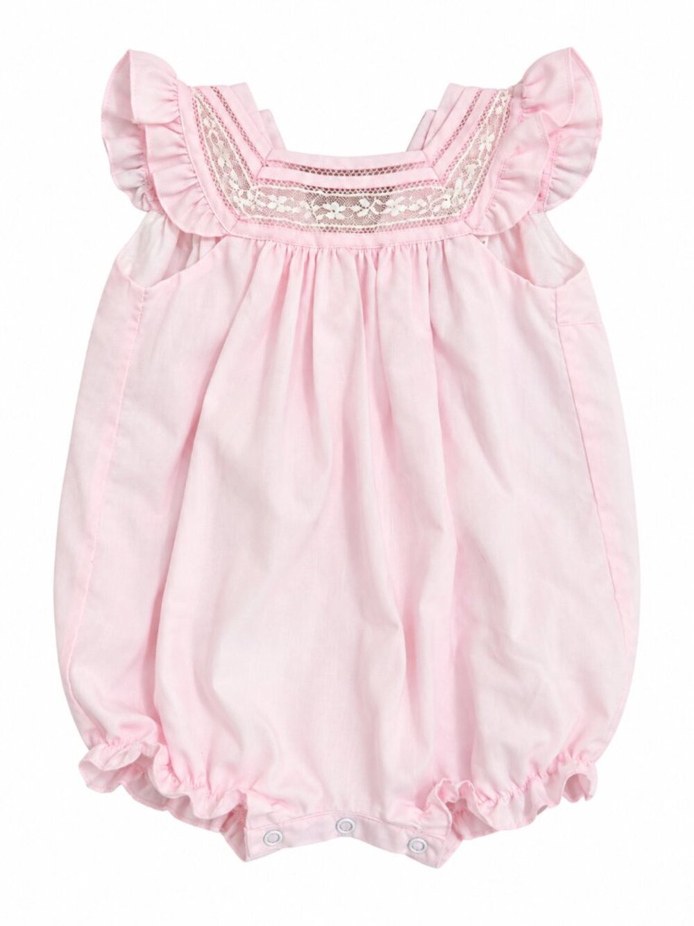 Luli & Me Pink Lace Romper NWT — 9M